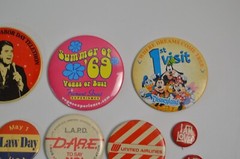 16 Vintage Pinbacks Buttons Disney Store Law DARE Yogi Jerry Lewis Drugs United