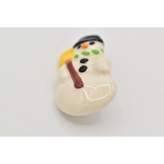 Flying Colors Vintage Snowman Pin Brooch Christmas Holiday Ceramic Signed BinAH