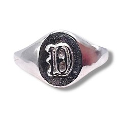 Vintage Initial Letter D Signet 925 Sterling Silver Baby Child Pinky Ring Size 3