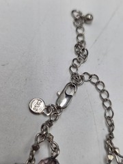 M&S Marks & Spencer Purple Glass Bead Double Strand Statement Necklace