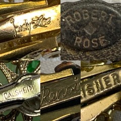 Vtg Clip-On Earring Lot Robert Rose Renoir Dalsheim Judy Lee Lisner Faux Gems