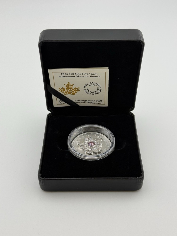 2025 Canada Williamson Diamond Brooch 1oz Silver Box & COA Item #334