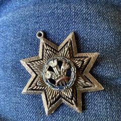 Vintage Prince Of Wales Logo Enamel 8 Point Star Pendant Medallion