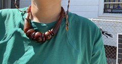 Rare Vintage Natural bovine horns Bone Necklace · Bold Statement