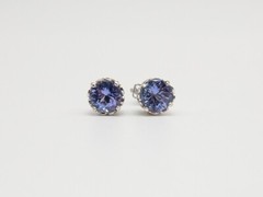 NEW $5000 2ct Natural Tanzanite VS H Diamond 18k White Gold ETERNITY Earrings