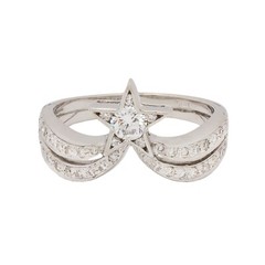 18K White Gold Diamond Star Ring 0.50ct TDW Size 6