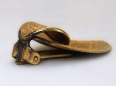 Vintage Gold Tone, Textured Modernist Clip-On Fashion Earrings, GERMANY- JWL-677