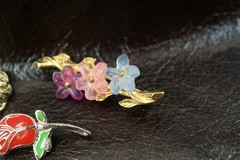 BR67 Vintage Brooch, Pin, Costume Jewelry, Lot of 3, Flowers