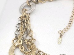 Vintage VCLM Gold And Silver Multi-row Chain Heavy Necklace 16in.