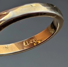 Vintage EDCO Gold Tone Plated Silver CZ Filled Dinner Ring Size 8