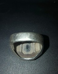 Sterling Silver ring with mother of pearl, onyx and markasite size 8