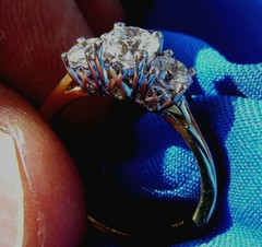 Original EARTH MINED DIAMOND Octagon cut Deco Engagement Ring Vintage Trilogy 6