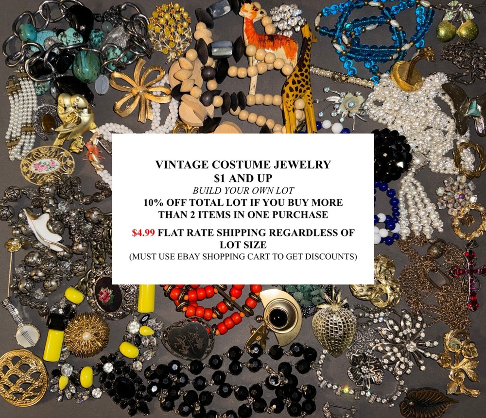 VINTAGE $1 AND UP BUILD YOUR OWN LOT MCM ESTATE JEWELRY 10% OFF 2 0R MORE