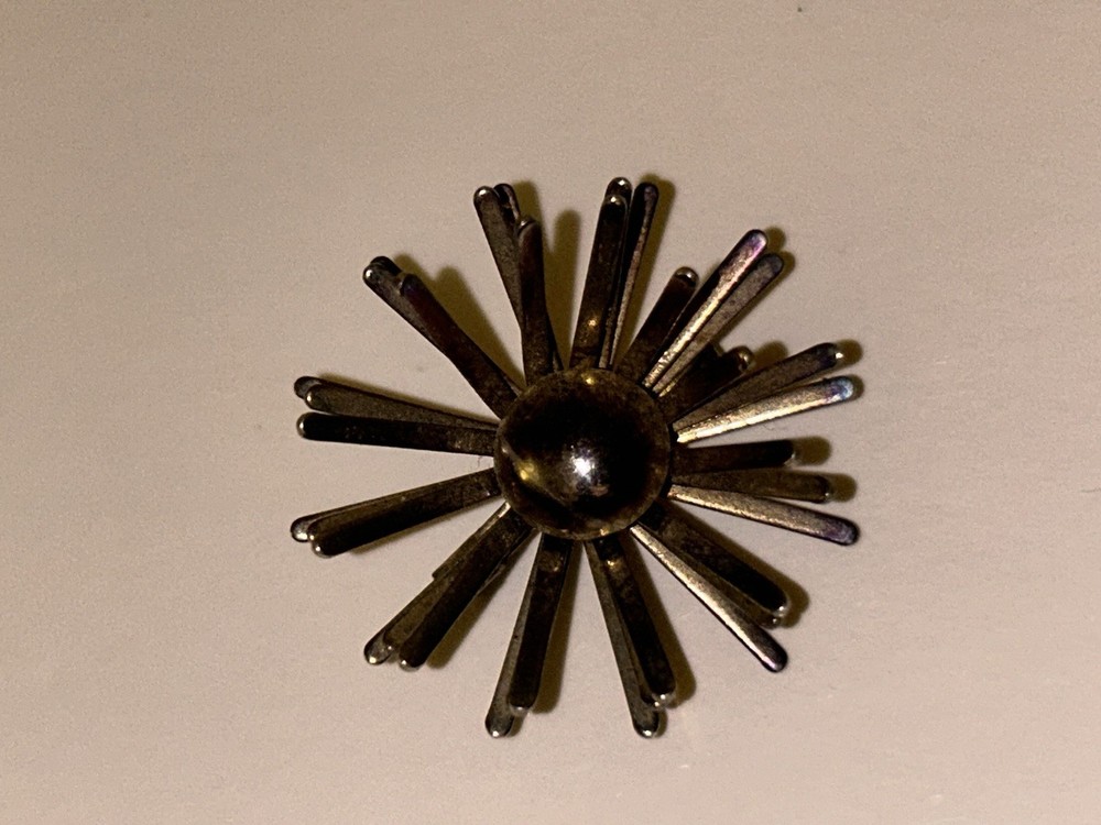 Vintage Mid-Century Atomic Starburst Brooch Pin Costume Jewelry Nice Condition