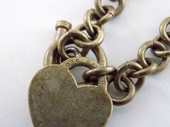 Sterling Silver Heart Charm Toggle Clasp Bracelet 925 Chain Links 6.75 In 24.9g