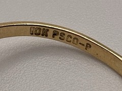 Antique 10K Yellow Gold Signet Ring With Diamond In Sun, Size 5.5 PSCO Filigree