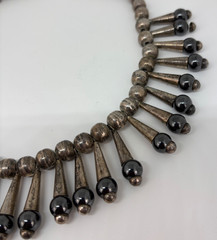 Vintage TAXCO Mexico JMS Jose Marmolejo STERLING SILVER & Hematite NECKLACE 166g