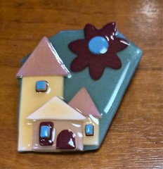 Vintage House Pins by Lucinda Tan Home Large Flower in Sky Pin / Brooch