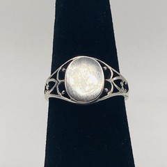 Vintage 925 Sterling Silver Oval Signet Ring Size 7 Filigree Openwork Thailand