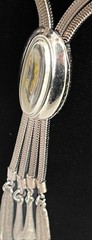 VTG Mid-Century Modern Slider Pendant Necklace, Multi-Strand Silver Omega Chain