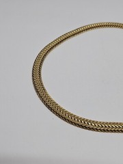 Vintage 12 KGF Thick Herringbone Style, 15.5″ Choker Necklace. 33.4Grams.