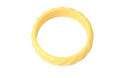 Vintage Bangle Bracelet Yellow with Twists 2.5 Inches Diameter