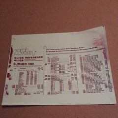 PRINTED COPY OF SUMMER 1980 “QUICK REFERENCE GUIDES ” SARAH BOOK 2 PAGES