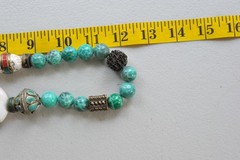 Vtg Mosaic Glass Beads Tibetan Stone Bead Chunky ethnic revival boho PC21