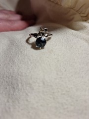 Can’t Find Markings Silver In Appearance Vintage Antique Ring Blue Stone/Pink