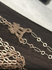 Victorian RARE 9.64g Gold Fill 3” FOB Paste Stone Dog Head Rose GF 26” Necklace