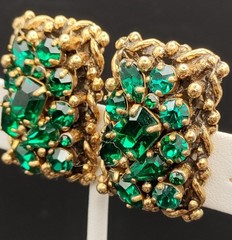 Barclay Green Rhinestone Earrings