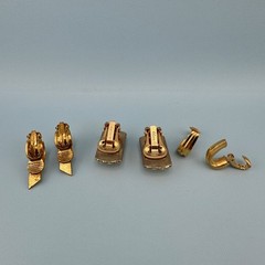 Vintage Designer Clip On Earrings Lot Gold Tone Huggie Climber All Signed