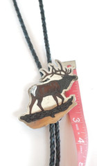 Zuni Native American BULL ELK Bolo Tie by Dale Edaakie Handmade Vintage