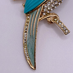 Vintage Bird Brooch Parrot Figural Animal Rhinestone Multicolor Retro Costume