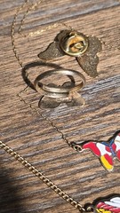 Vintage 1970s 1980s Enameled Butterfly Jewelry Necklaces Ring Rainbow Pin