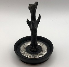 Ring Tree Edwardian English Ebony & Sterling; Ca 1916 Hallmark- No Monogram