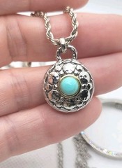 Set Of 3 Silver Tone Necklace Pedant Chain Charm.