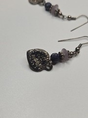 antique-style sterling silver heart Dangle earrings Women’s Jewelery