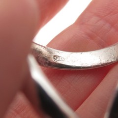 925 Sterling Silver Vintage Real Amethyst Modernist Ring Size 8.75