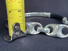 HOB Mexico Bracelet 925 Sterling Leather 7 Inch House Of Bangles 34 Grams