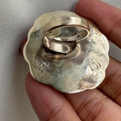 Large Sterling Silver Ring Adjustable 7-9 Taxco Modernist Minimal OOAK Mexico