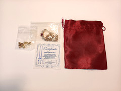 Vintage Garnet & Cubic Zirconia Pendant & Earring Set Gold Plate Jewelry