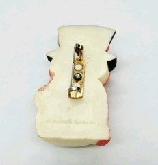 Frosty Snowman Brooch Wreath Bird Hallmark Holiday Christmas Pin Vintage 2.25 in