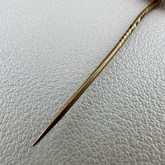 Antique Gold Filled Stick Pin Rutilated Quartz Orange Cabochon 7/8” Victorian