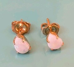 Vintage Opalite Genuine Teardrop Shape Opal 1/20-12KT Gold Filled Earrings