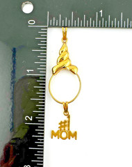 Vintage MONET Gold Tone Charm Holder Pendant With Mom Charm Both Signed