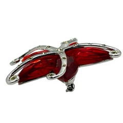 Authentic Swarovski Starfish Brooch Red Crystal Silver Tone With Box