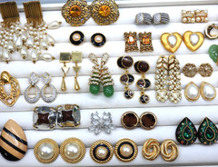 Vintage Now Lot Chunky Statement Earrings Dangle 80’s Costume Enamel Post