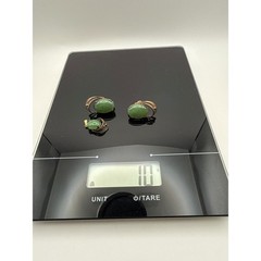 Sorrento Sterling Silver Green Cabuchon Filigree Earrings Pendant Set Vintage
