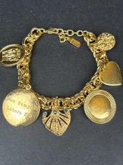 Vintage Camrose Kross JBK Gold Charm Bracelet Box &COA